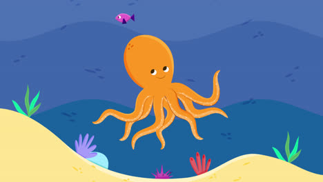 cute octopus in the ocean