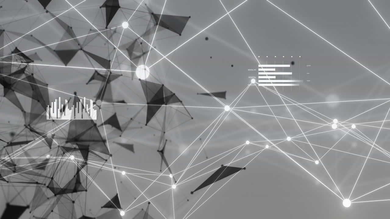 animación de la red de conexiones a través de formas y diagramas