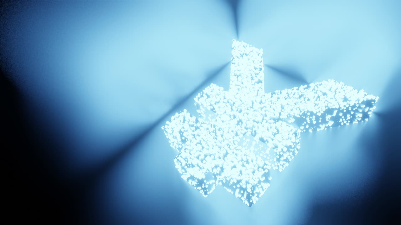 일본 엔 (jpy) 화폐 표지판과 상징 빛 미래 입자 3d 렌더링 큐브 다각형 패턴, 비즈니스 금융 블록체인 기술 개념 검은 배경 애니메이션 4k 복사 공간