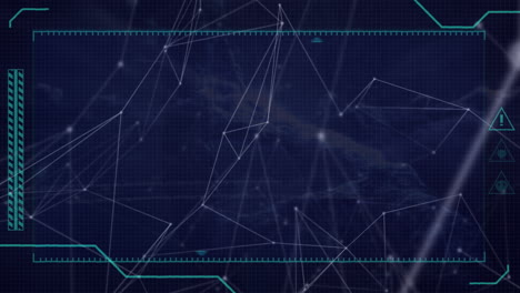 animaciones de la red de conexiones a través de la interfaz digital
