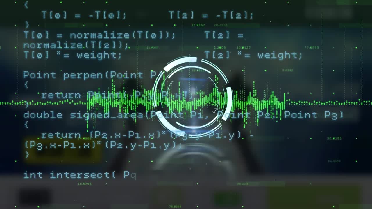 디지털 인터페이스와 데이터 처리의 애니메이션