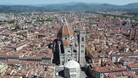 birds eye view of florence cathedral, unesco world heritage site, famous travel destination in italy