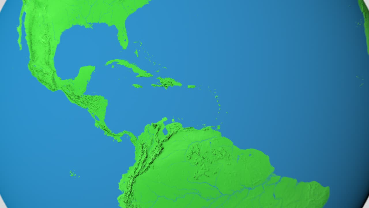 haz un zoom en el mapa 3d de la república dominicana