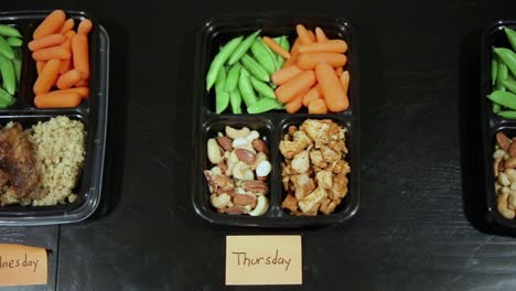 slow motion shot of someone doing weekly meal planning