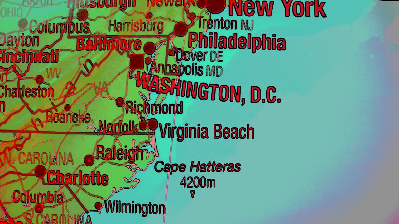 Detailed Map of East Coast USA Cities and States