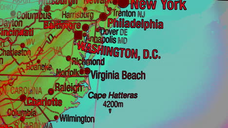 detailed map of east coast usa cities and states
