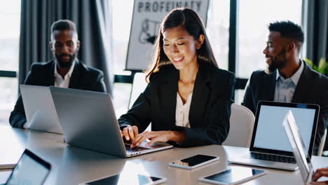 diverse business professionals collaborating in a modern office meeting