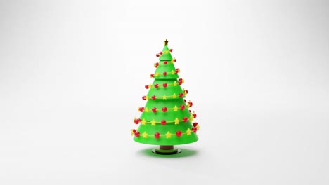 animación del árbol de navidad sobre un fondo blanco