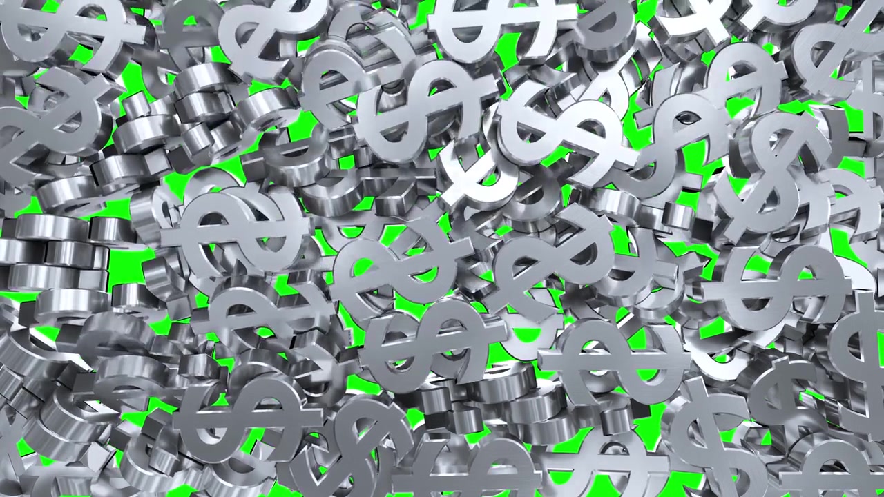 Dollar signs symbols fill screen transition money bank business finance tax 4k