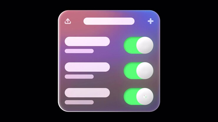 Glassmorphism Toggle Switches UI