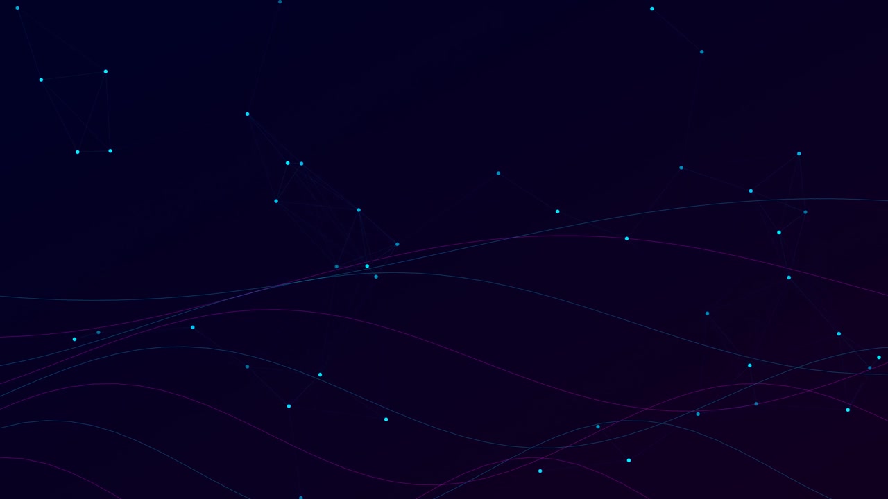 Abstract Digital Network Connection with Flowing Lines and Glowing Nodes