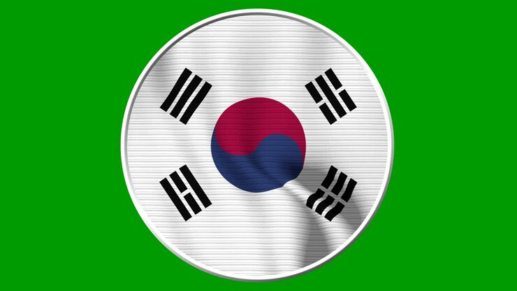 Loop di bandiera circolare della Corea del Sud - Bandiera realistica in 4K che sventola al vento