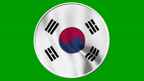south korea circular flag loop - realistic 4k flag waving in the wind