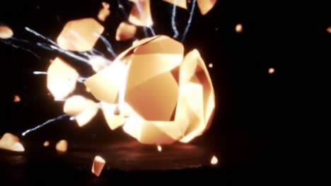 a stunning visual transition of fiery fragments: an artistic exploration of light and shape through abstract imagery