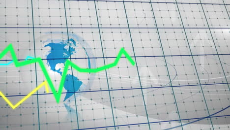 animation of arrows and data processing over globe