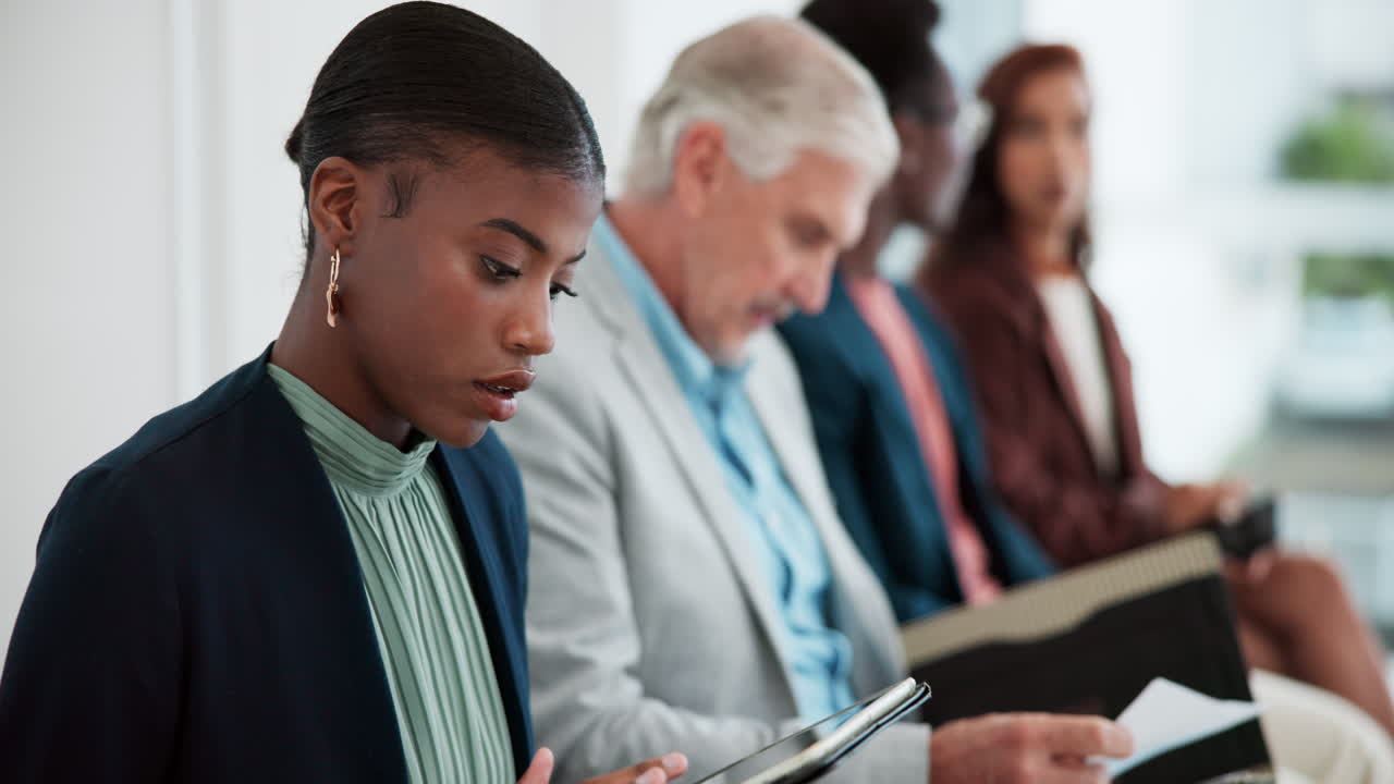 People waiting for job interviews