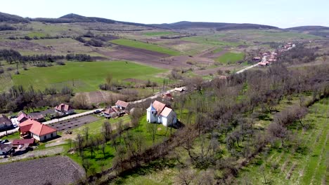 village view from the drone, a village near cluj napoca city