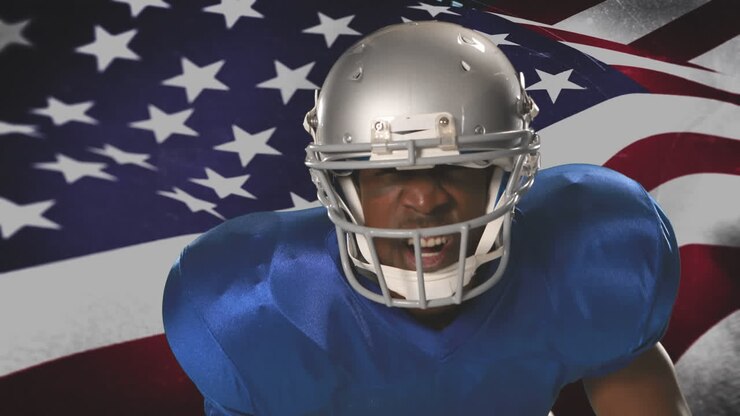Jugador de fútbol americano afroamericano representando a América