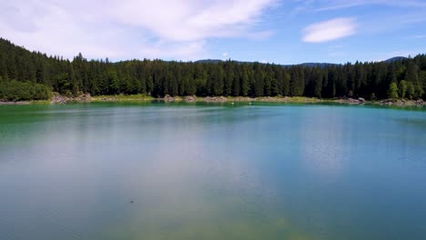 Lake-Lago-di-Fusine-Superiore-Italy-Alps.-Aerial-FPV-drone-flights.