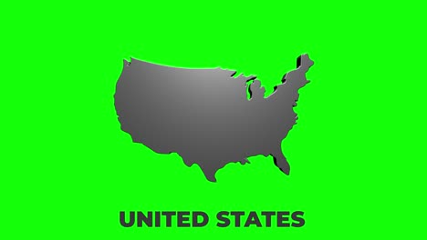 mapa de los estados unidos de américa que muestra diferentes estados. animado ee.uu. contiguo mapa de los 48 estados inferiores de los ee.ue. en un fondo de clave de croma aislado
