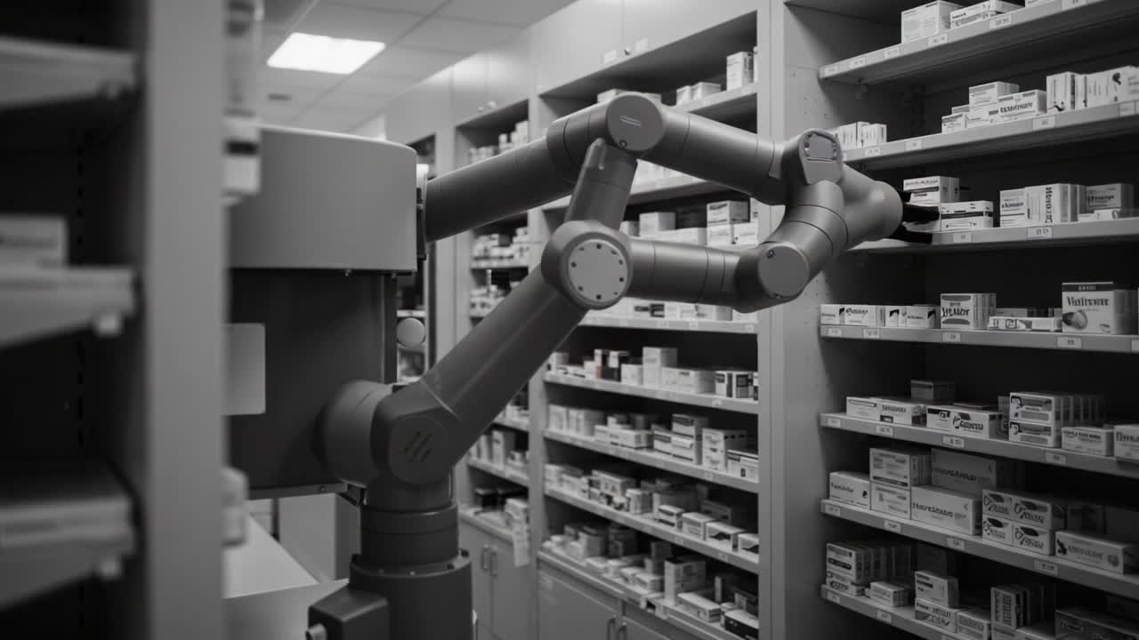 Automated Pharmacy Robot Assisting in Medication Retrieval and Organization in a Modern Pharmaceutical Setting