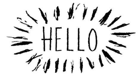 hello letras garabateado animación garabateo animación de garabateado hello palabra con letras escritas a mano parpadeando sobre fondo blanco