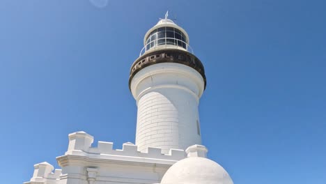 camera pans around structure to reveal lighthouse