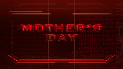 mothers day on cyberpunk screen with hud lines and numbers