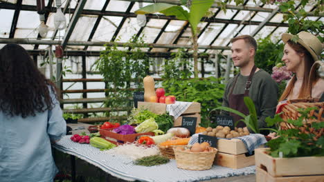 farmers market in a greenhouse