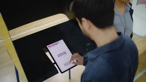 voting at a polling place using a digital tablet