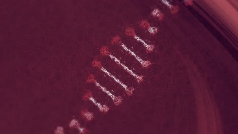 Animation-of-dna-strand-spinning-over-dark-red-light-trails