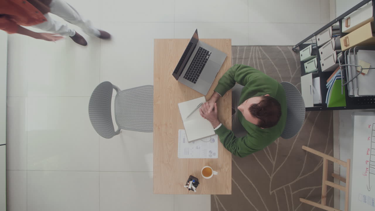 Chief Manager Shaking Hand of Candidate Top View