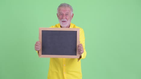 happy handsome senior bearded businessman
