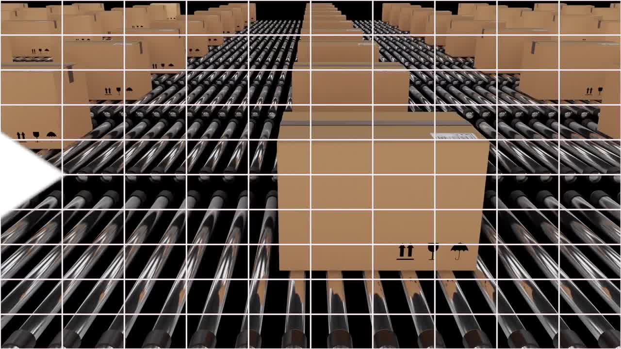 움직이는 상자 위에 화살표의 애니메이션