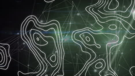 animation of white map lines and network of connections