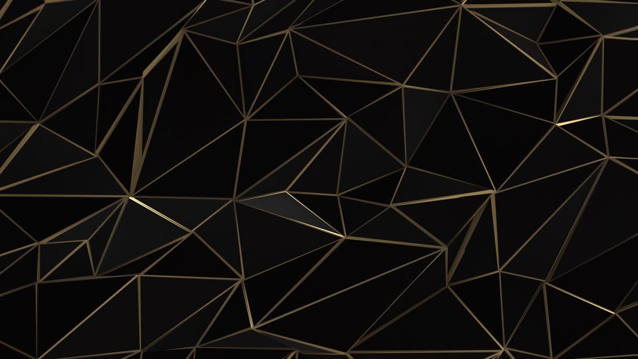 검은색과 금색의 추상적인 낮은 폴리 삼각형 배경