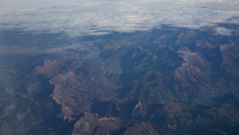 Alps-mountain-view-from-flight