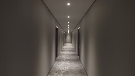 Smooth-Tracking-Empty-Dull-Hallway---Slow-Motion