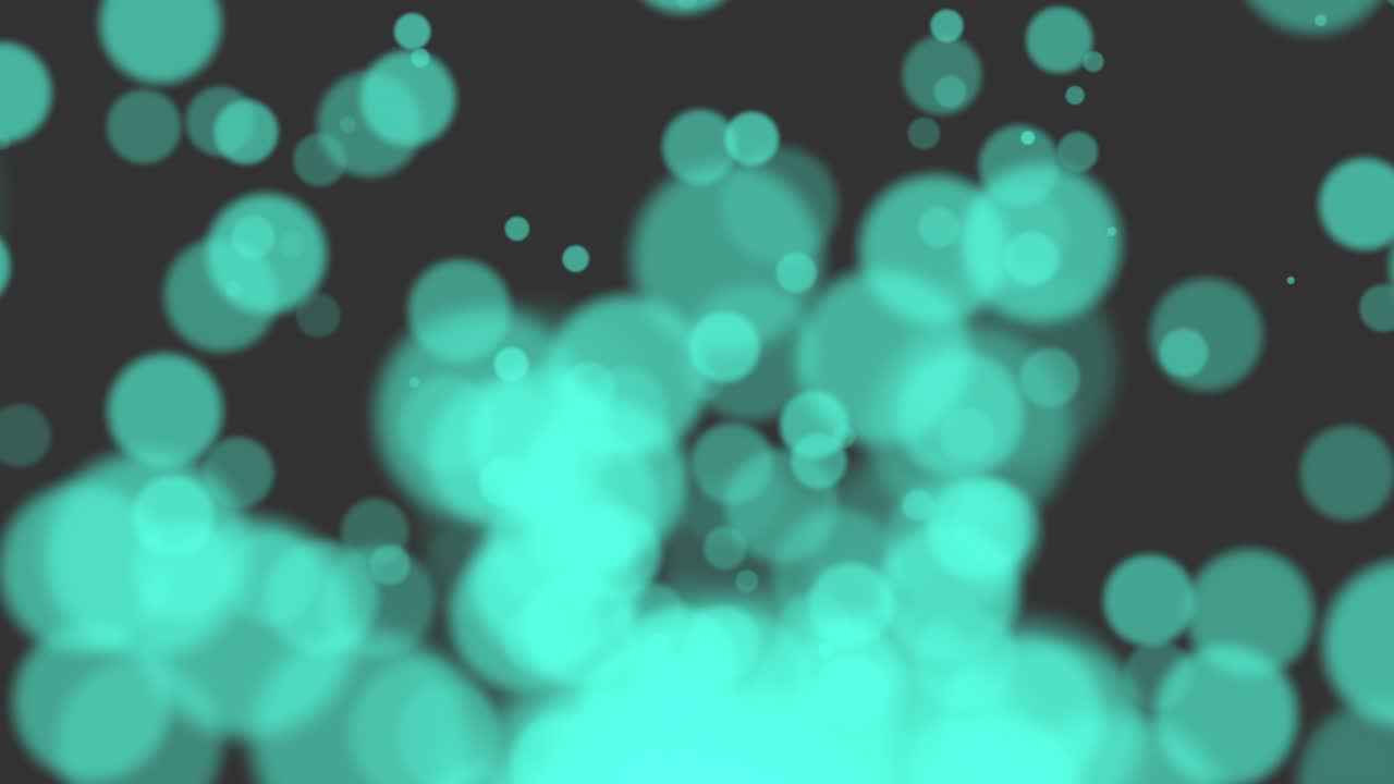 Fly green bokeh and particles on shiny background,