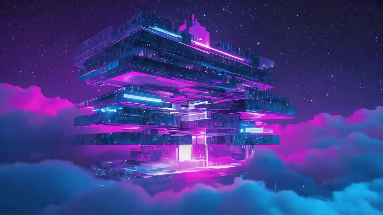 Futuristic Building in the Clouds
