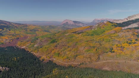 álamos tembloses girando en kebler pass, colorado