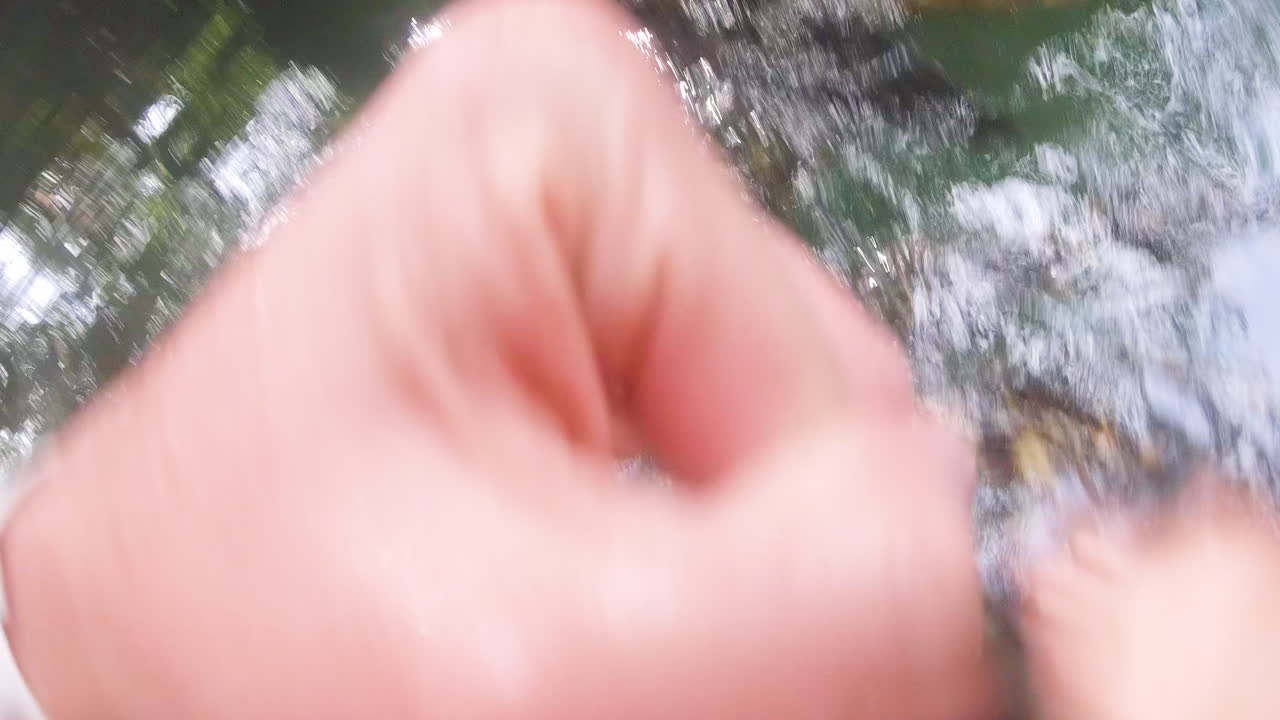 먹이를 먹다가 녹색 바다 거북에게 물린 시점, 시점 샷