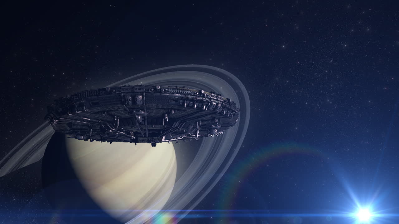 Spaceship Near Saturn