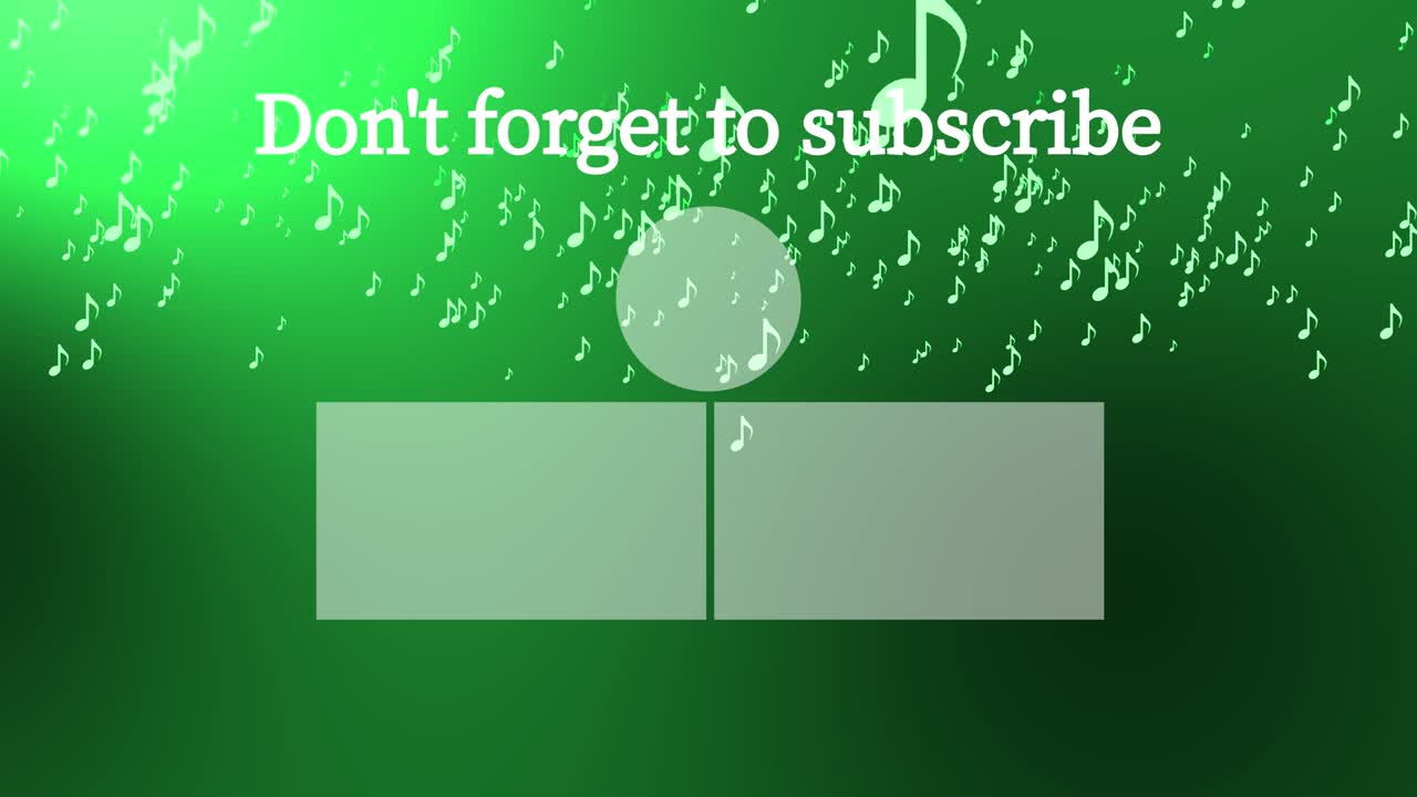 음악적 노트 입자 분류 엔드 카드 엔딩 스크린 모션 그래픽