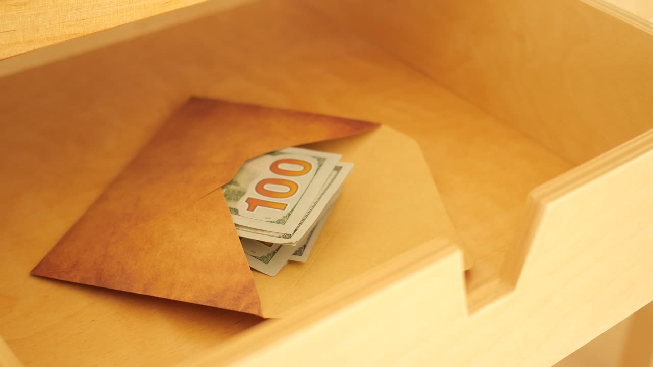 Money in an Envelope in a Drawer