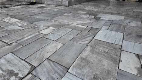 close-up of weathered marble pavement