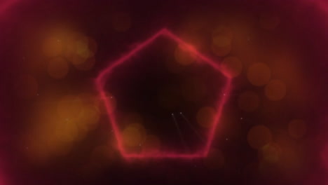 animation of neon shapes over light spots on black background
