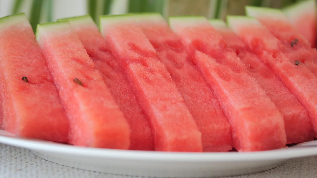Slices of Fresh Watermelon on a Plate
