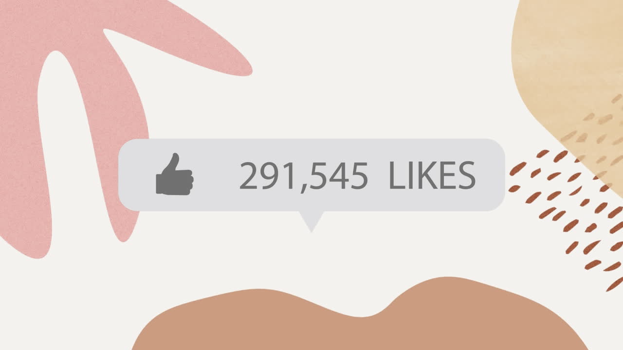 Animação de notificações de redes sociais em fundo colorido