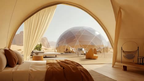 luxury desert geodesic dome tent